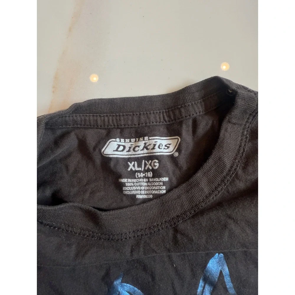 Dickies Rock N Roll Saved My Soul Graphic T-Shirt Black Boys XL 14-16 Guitar
